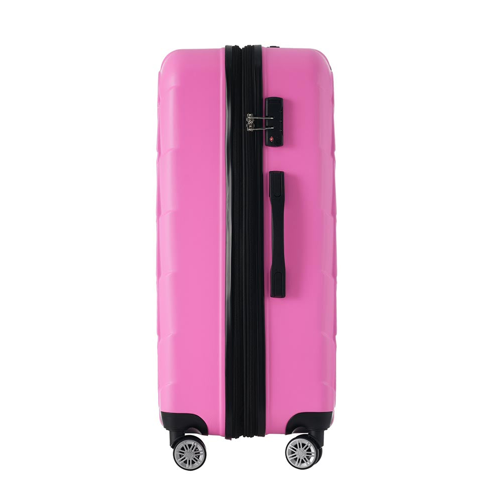 Set of 3 Lightweight Suitcase with TSA Lock and Spinner Wheels - Pink_8