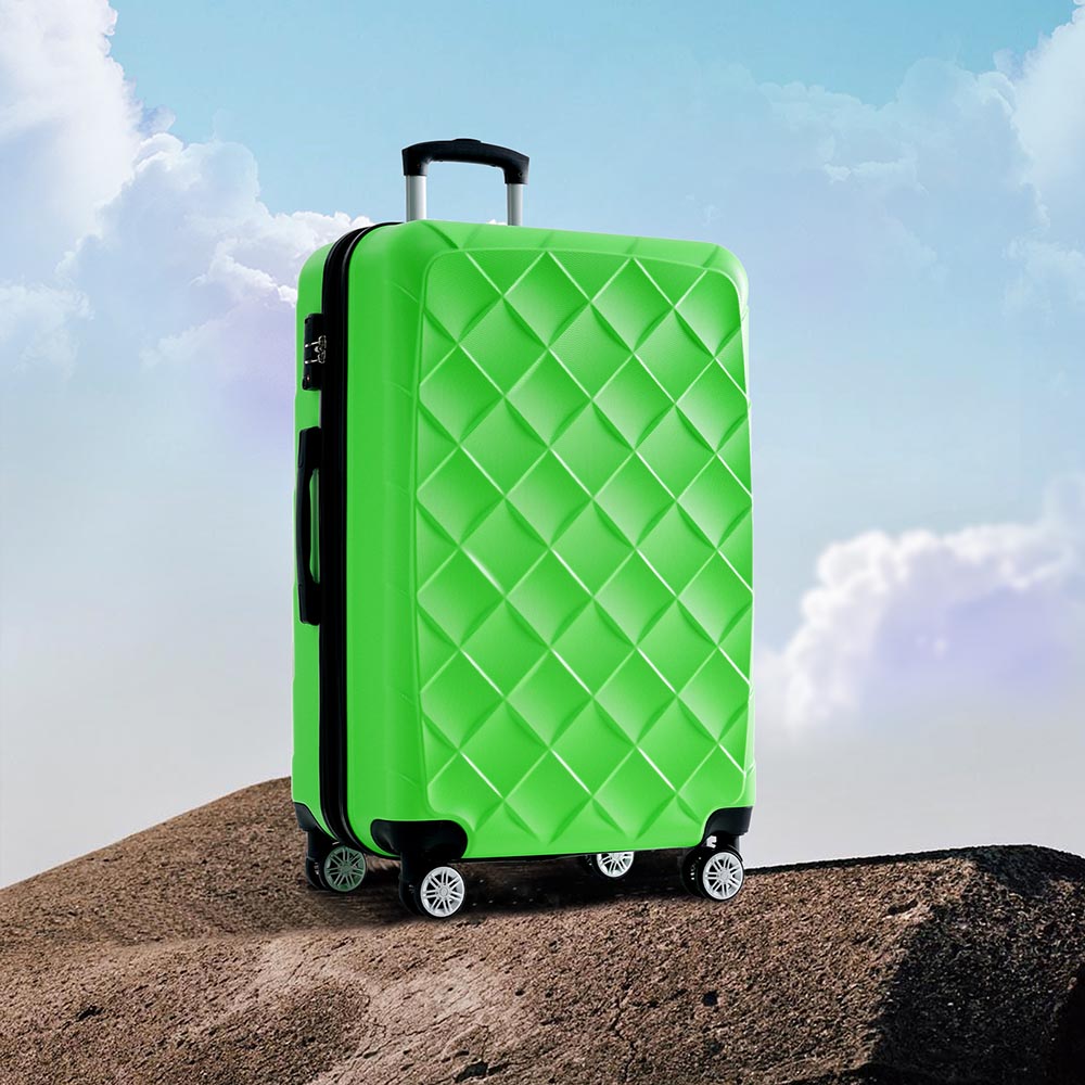Set of 3 Lightweight Suitcase with TSA Lock and Spinner Wheels - Green_15