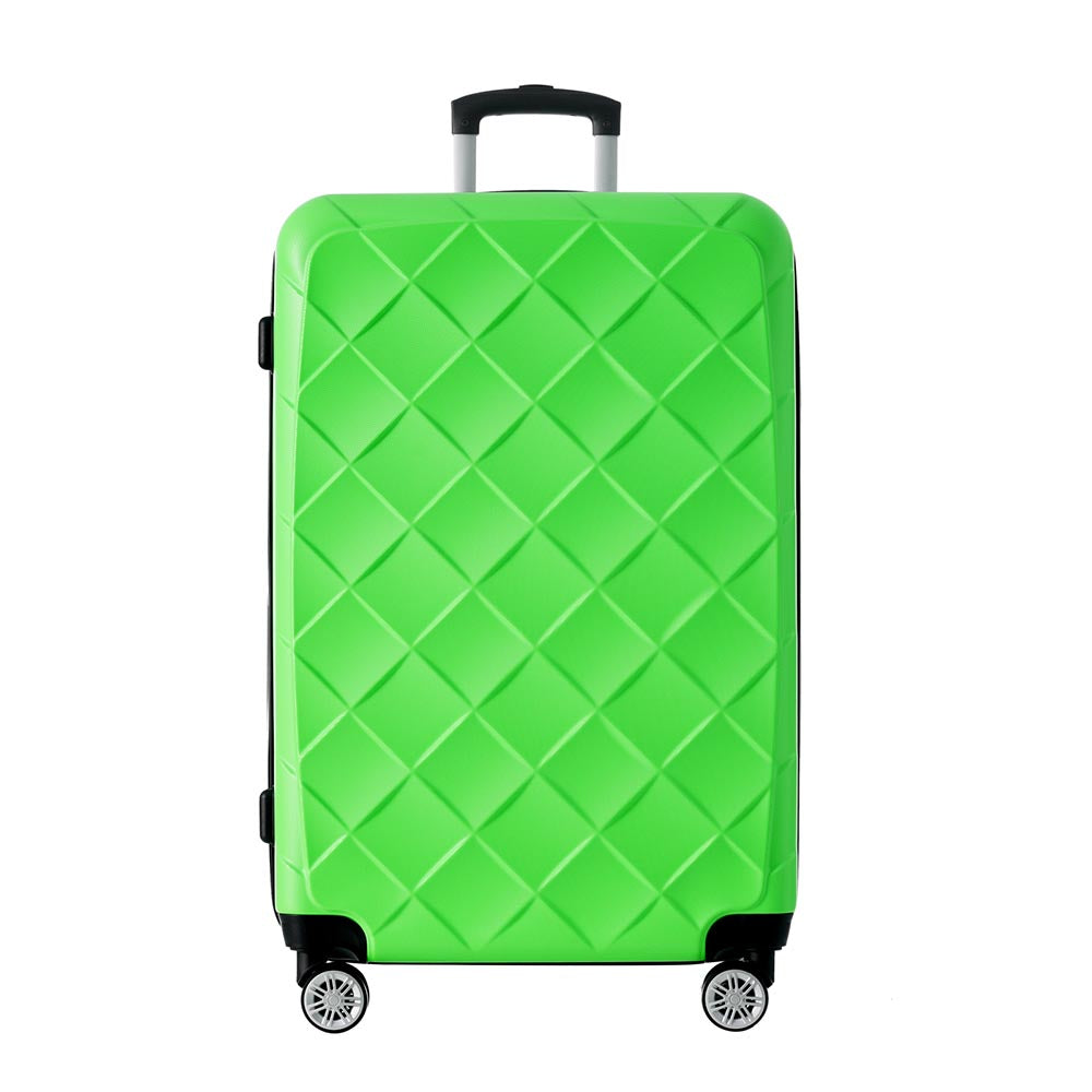 Set of 3 Lightweight Suitcase with TSA Lock and Spinner Wheels - Green_2