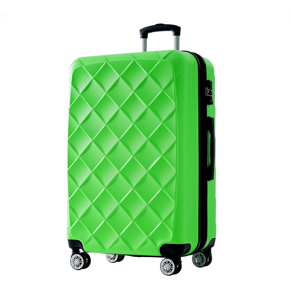 Set of 3 Lightweight Suitcase with TSA Lock and Spinner Wheels - Green_3