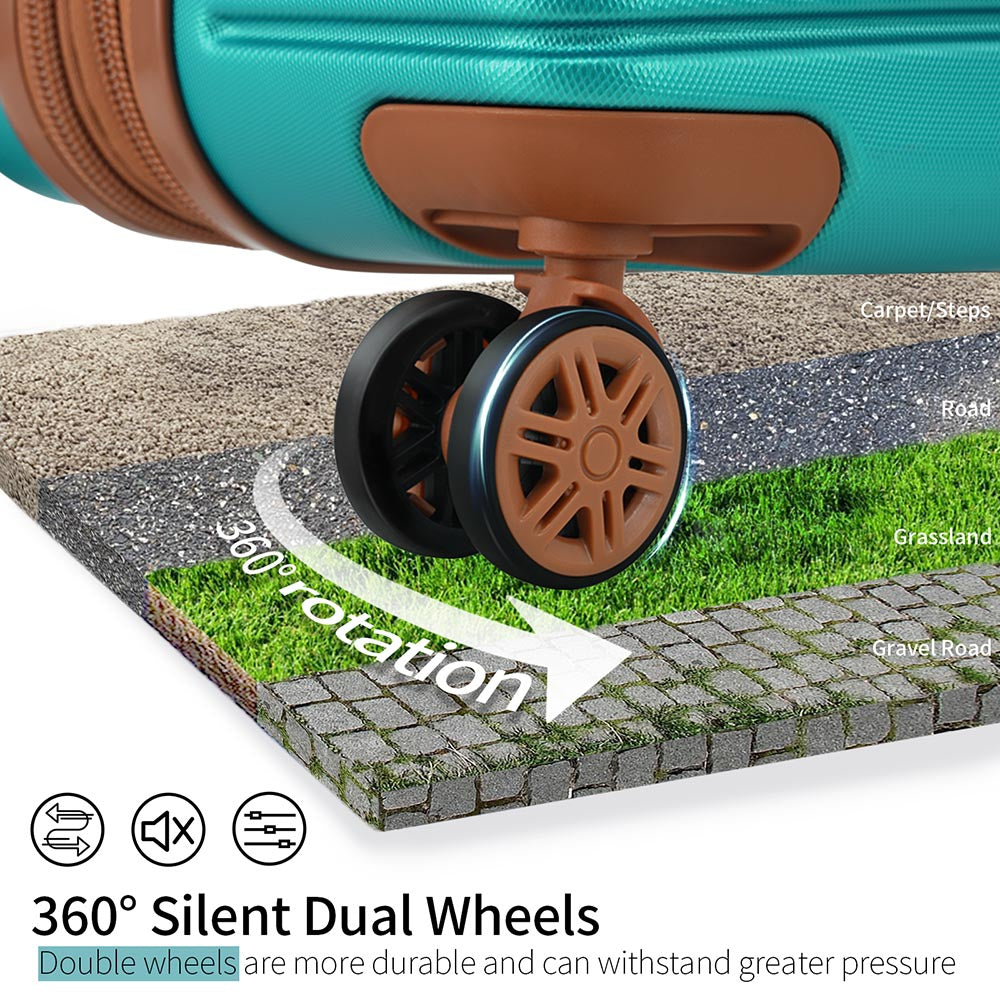 Set of 4 Expandable Lightweight Suitcase with Packing Cubes TSA Lock and Spinner Wheels - Green_5