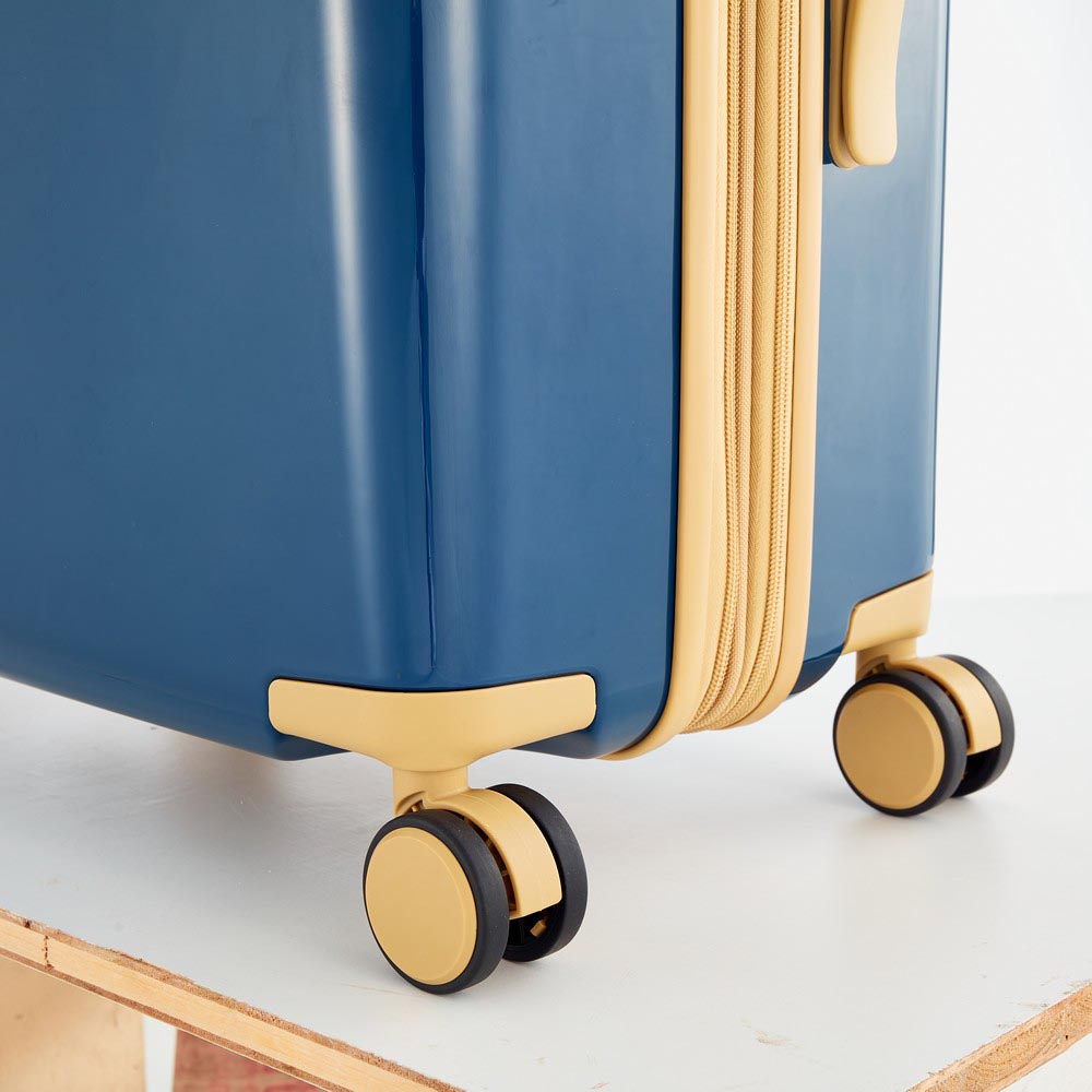 3 Piece Lightweight Hard-shell PC Luggage Sets double spinner 8 wheels Suitcase with TSA Lock - Blue_5