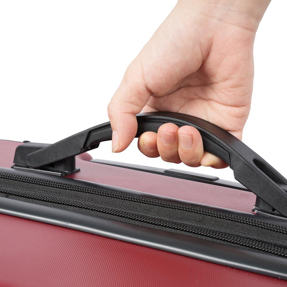 1Pc 20In Expandable Lightweight Spinner Suitcase with Corner Guards - Red_7