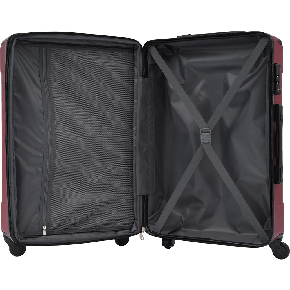 1Pc 20In Expandable Lightweight Spinner Suitcase with Corner Guards - Red_5