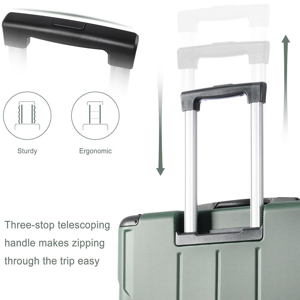 1Pc 28In Expandable Lightweight Spinner Suitcase with Corner Guards - Green_6