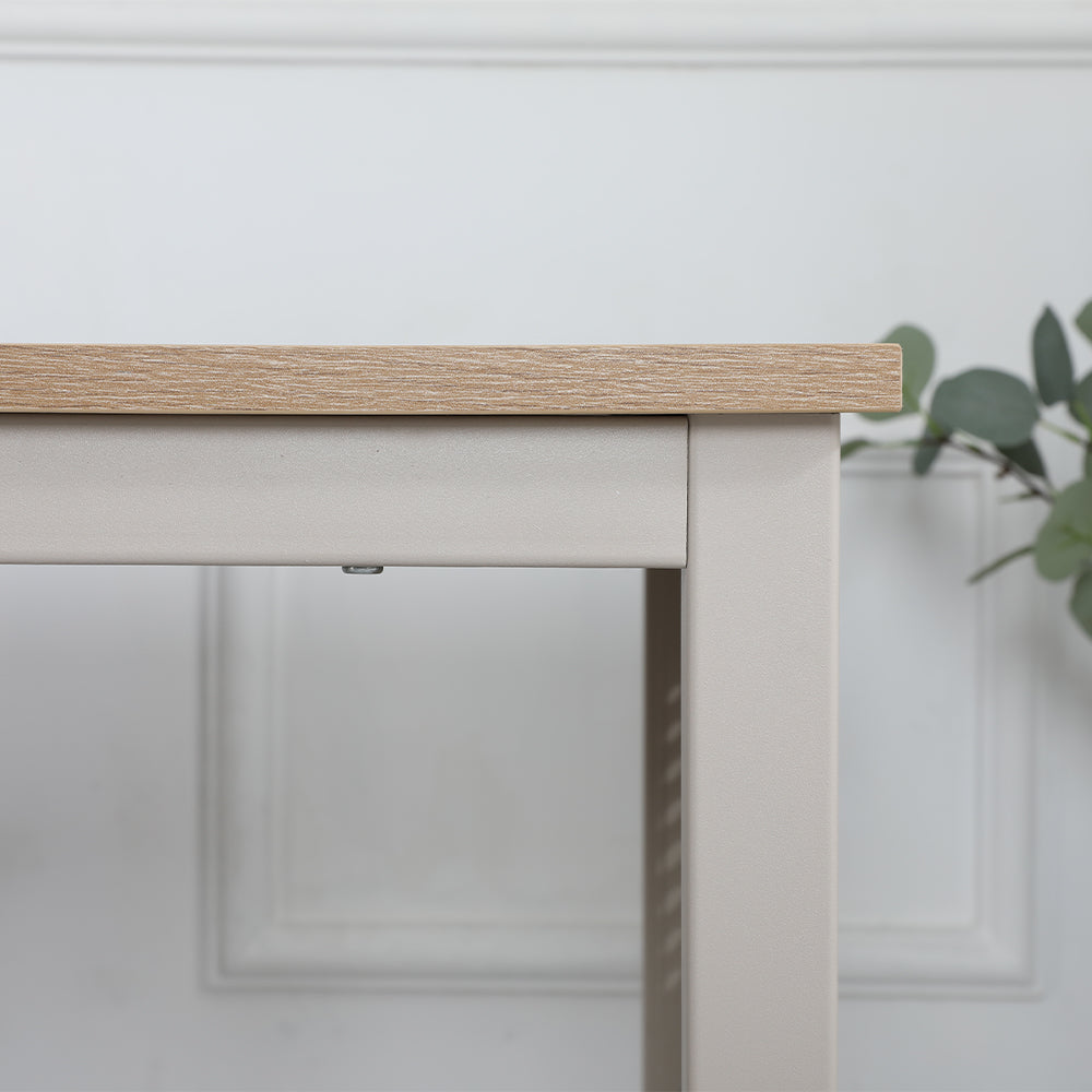 Office Desk with Metal Decor Panel - Beige_4