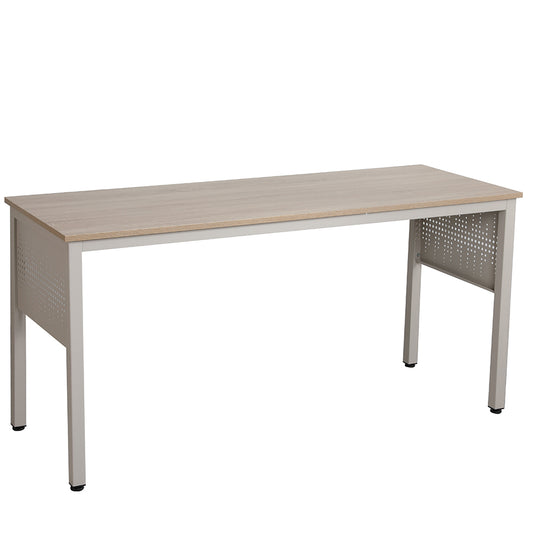 Office Desk with Metal Decor Panel - Beige_0