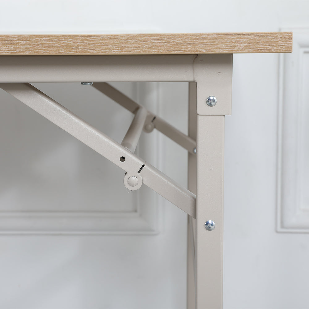 31.5x15.7 Inch Folding Table Desk - Beige_4