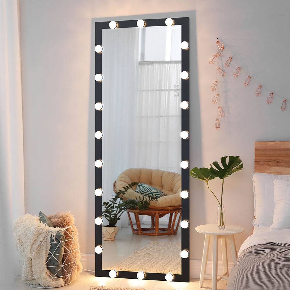 63x24 Inch Hollywood Full-Length Lighted Mirror, 3 Color Modes, Touch Control, - Black_5