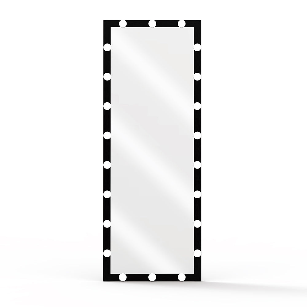 63x24 Inch Hollywood Full-Length Lighted Mirror, 3 Color Modes, Touch Control, - Black_3