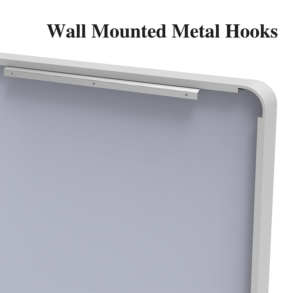 72x48 Inch Oversized Wall Mirror with Removable Tray - Silver Aluminum Frame_9