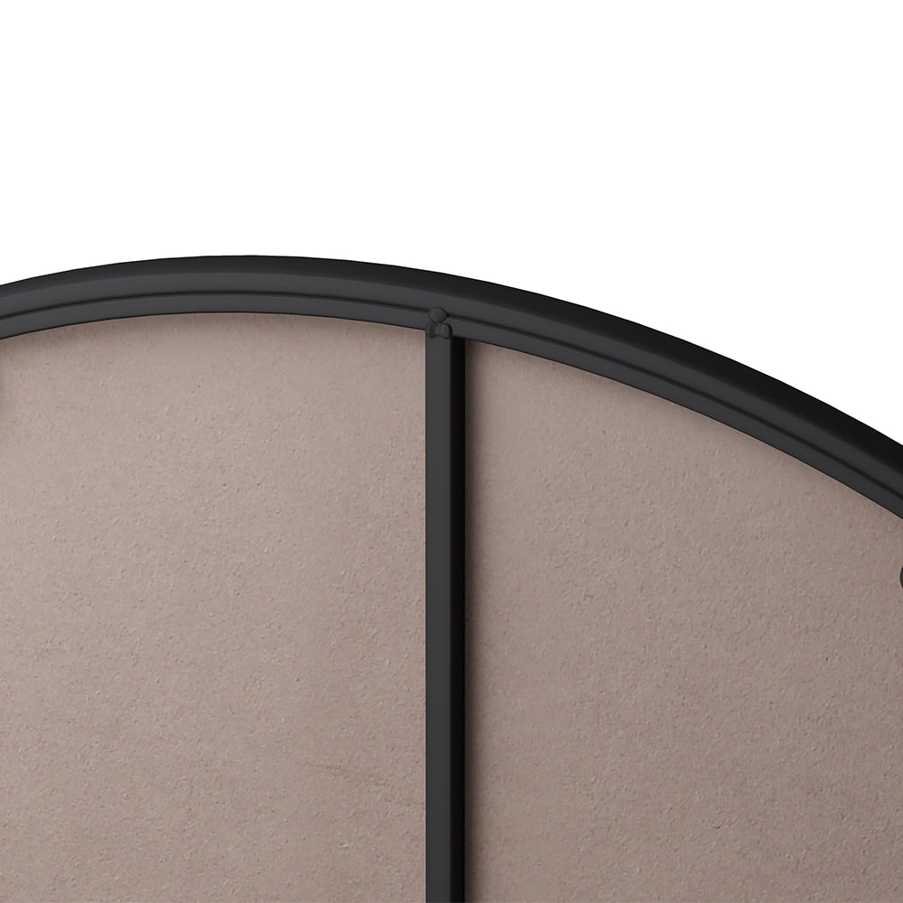 42-Inch Circular Metal Framed Wall Mirror - Black_6