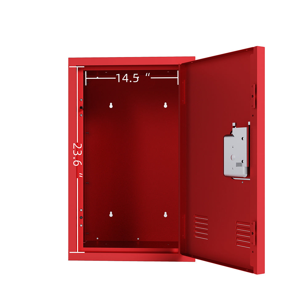 24-Inch Metal Locker Storage Cabinet - Red_4