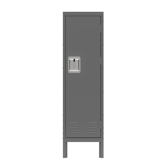 Retro Style Tall Metal Locker - Grey_0