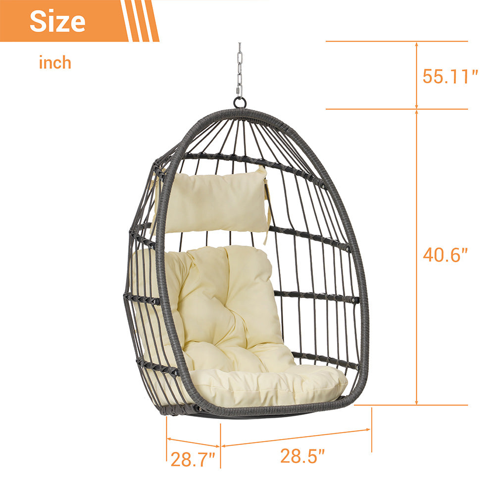 Rattan Egg Swing Chair - Wood, Outdoor/Garden_11