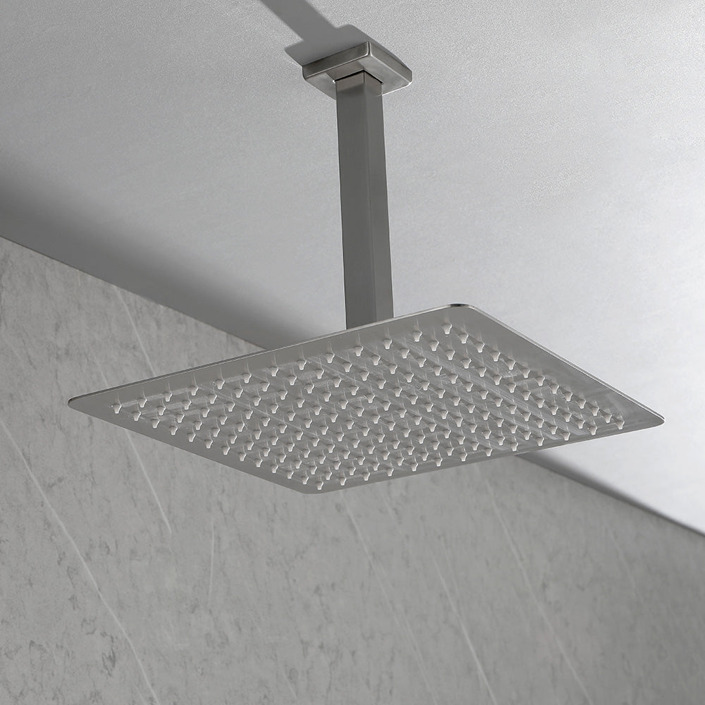 Rain Shower Head High Pressure Rainfall Showerhead Water Saving - White_6