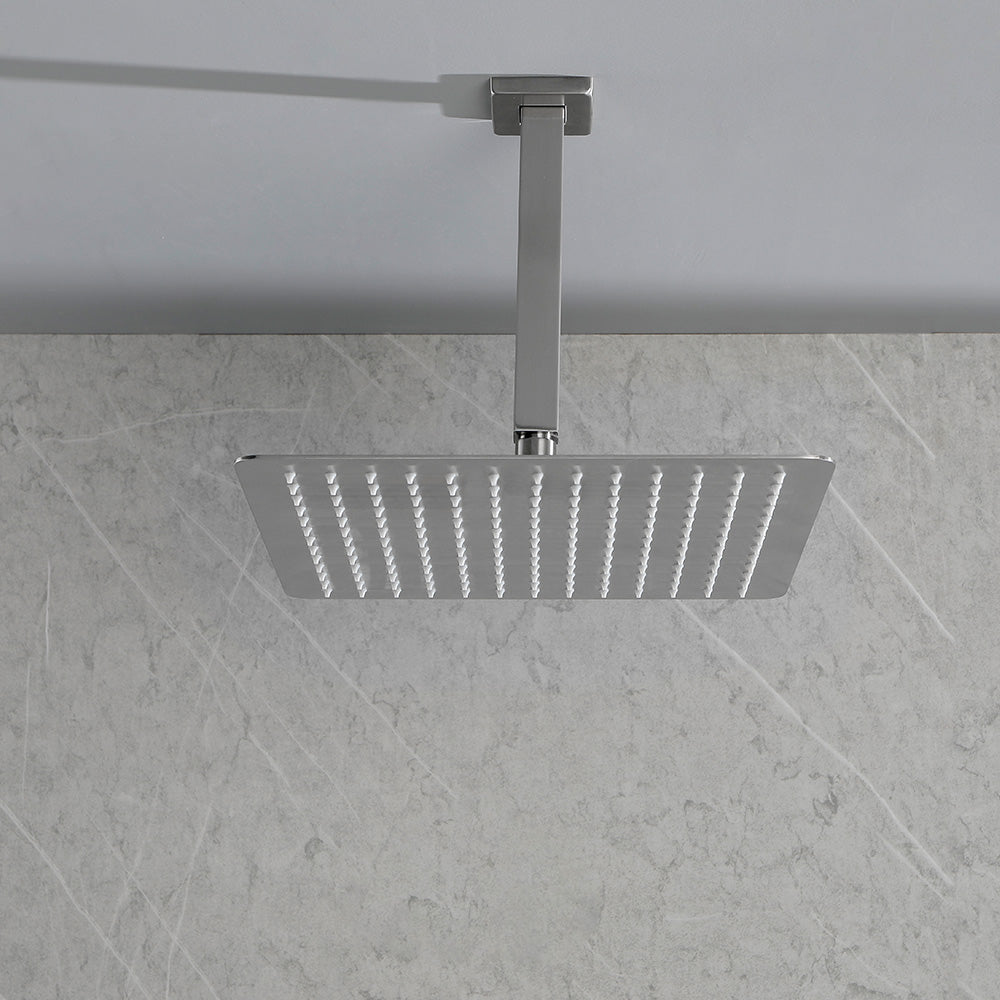 Rain Shower Head High Pressure Rainfall Showerhead Water Saving - White_7