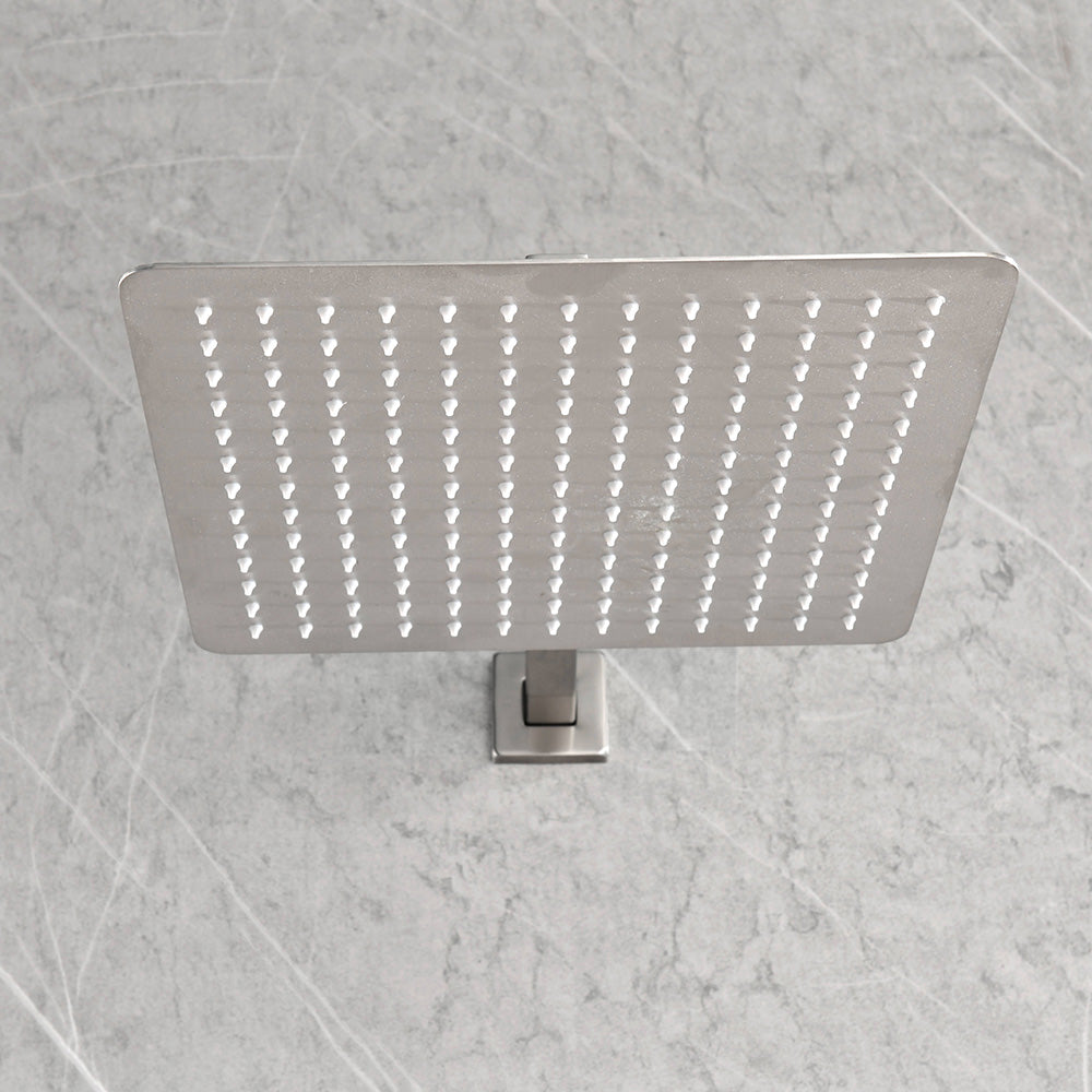 Shower System with Head Hand Shower Hose Valve Trim Lever Handles and Niche - Brushed Nickel_4
