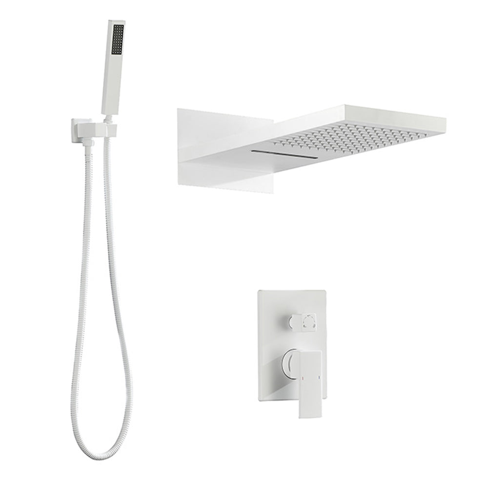 Shower SystemWaterfall Rainfall Shower Head - White_0