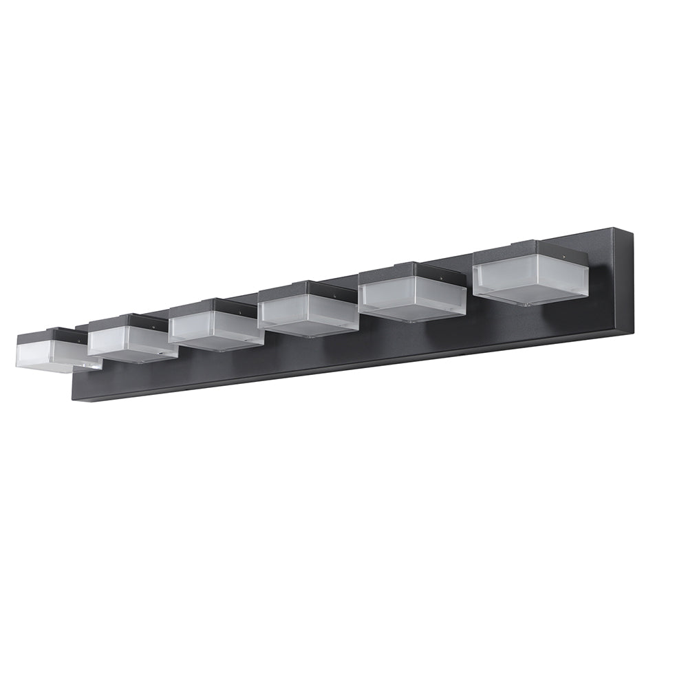 Modern 6-Light LED Black Vanity Mirror Light for Bathrooms & Makeup Tables_0