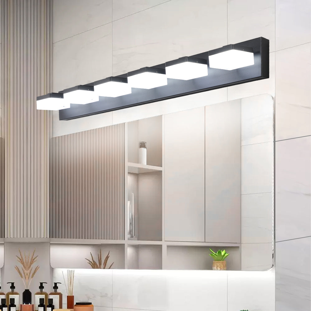 Modern 6-Light LED Black Vanity Mirror Light for Bathrooms & Makeup Tables_4