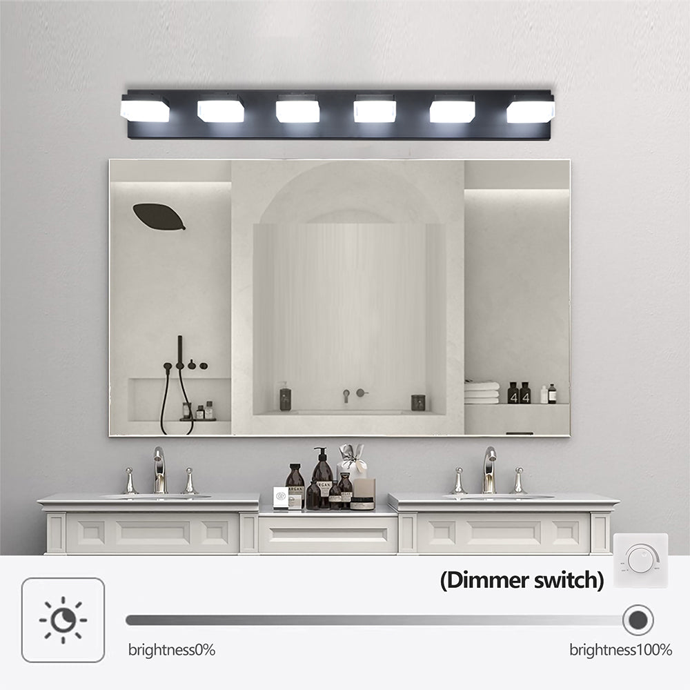 Modern 6-Light LED Black Vanity Mirror Light for Bathrooms & Makeup Tables_3