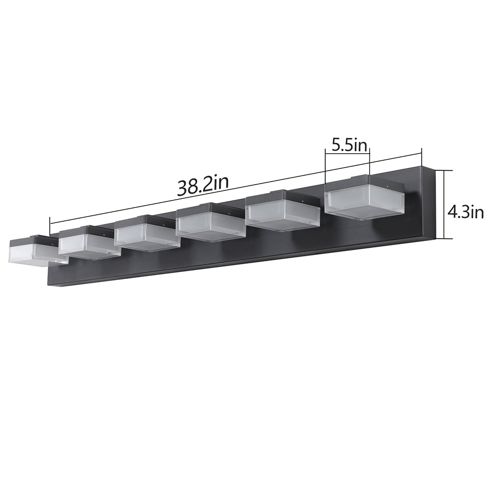 Modern 6-Light LED Black Vanity Mirror Light for Bathrooms & Makeup Tables_9