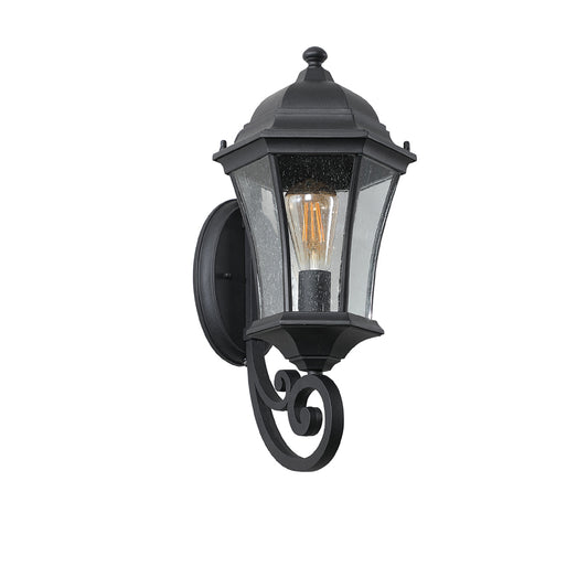 Outdoor Waterproof Glass Retro Wall Lamp - Black_0