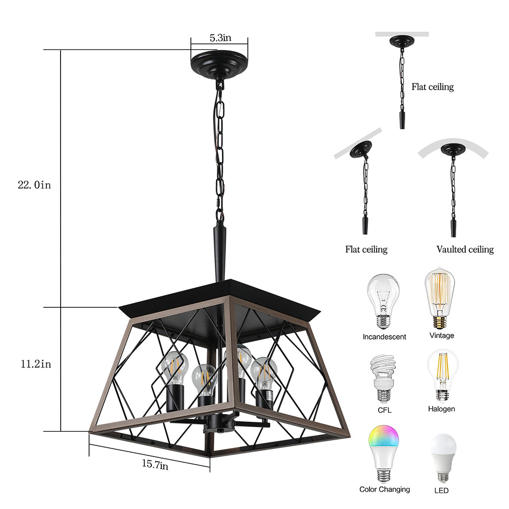 Vintage Farmhouse Chandelier - 4-Light_7