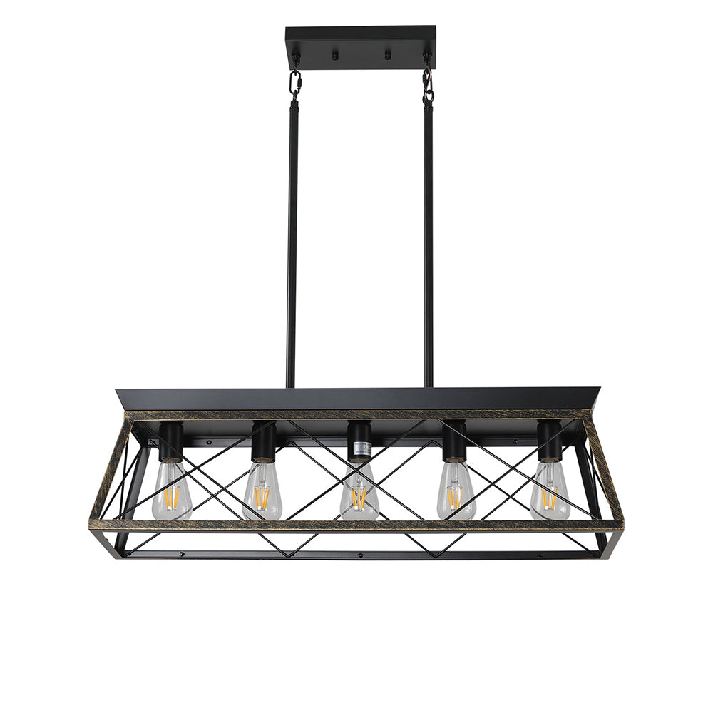 Modern 5-Light Farmhouse Chandelier - Rustic Metal_0
