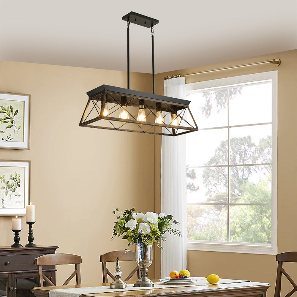 Modern 5-Light Farmhouse Chandelier - Rustic Metal_5