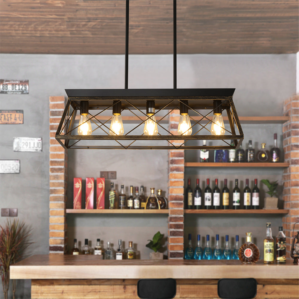 Modern 5-Light Farmhouse Chandelier - Rustic Metal_4