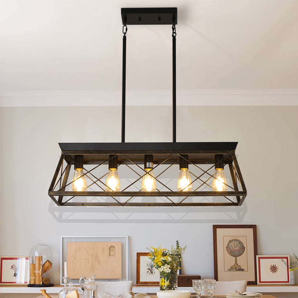Modern 5-Light Farmhouse Chandelier - Rustic Metal_3