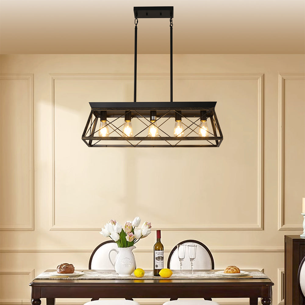 Modern 5-Light Farmhouse Chandelier - Rustic Metal_2