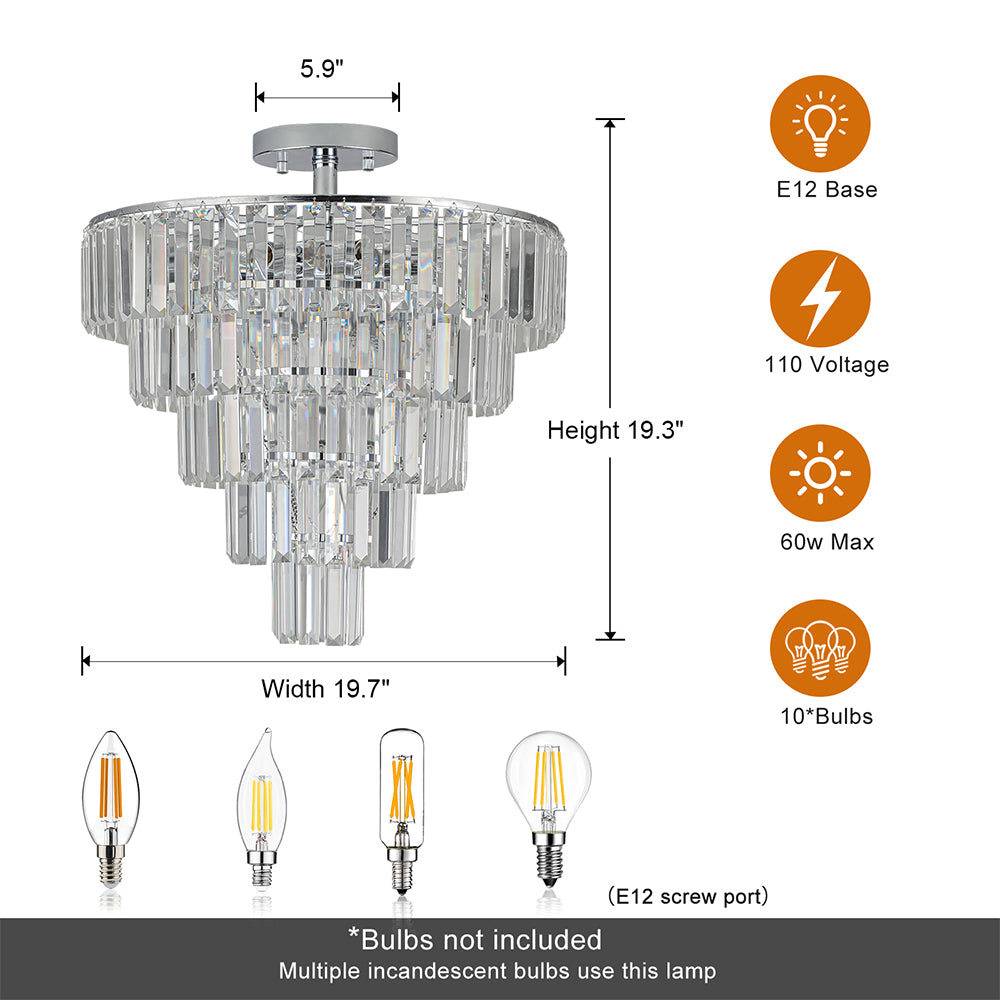 Modern White Chrome Crystal Chandelier_7