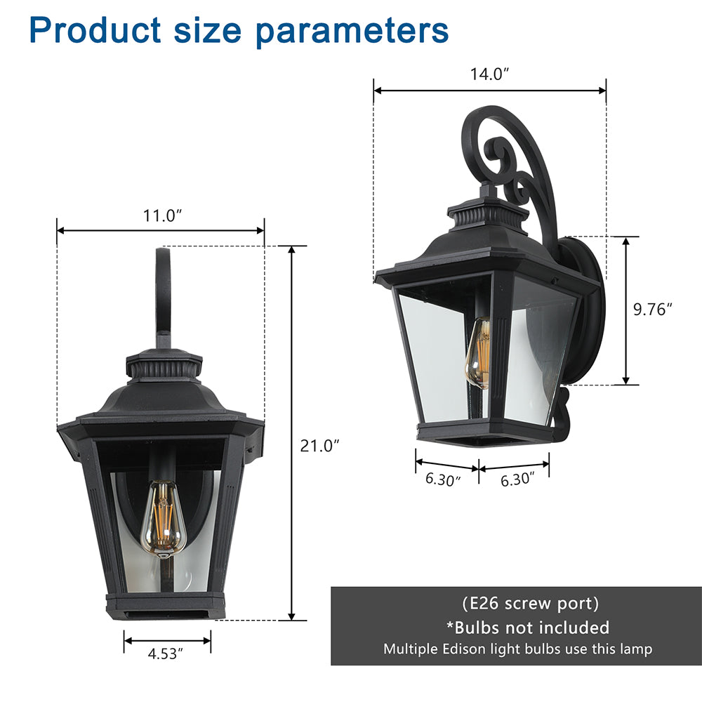 Large Outdoor Wall Sconces with Clear Glass_6