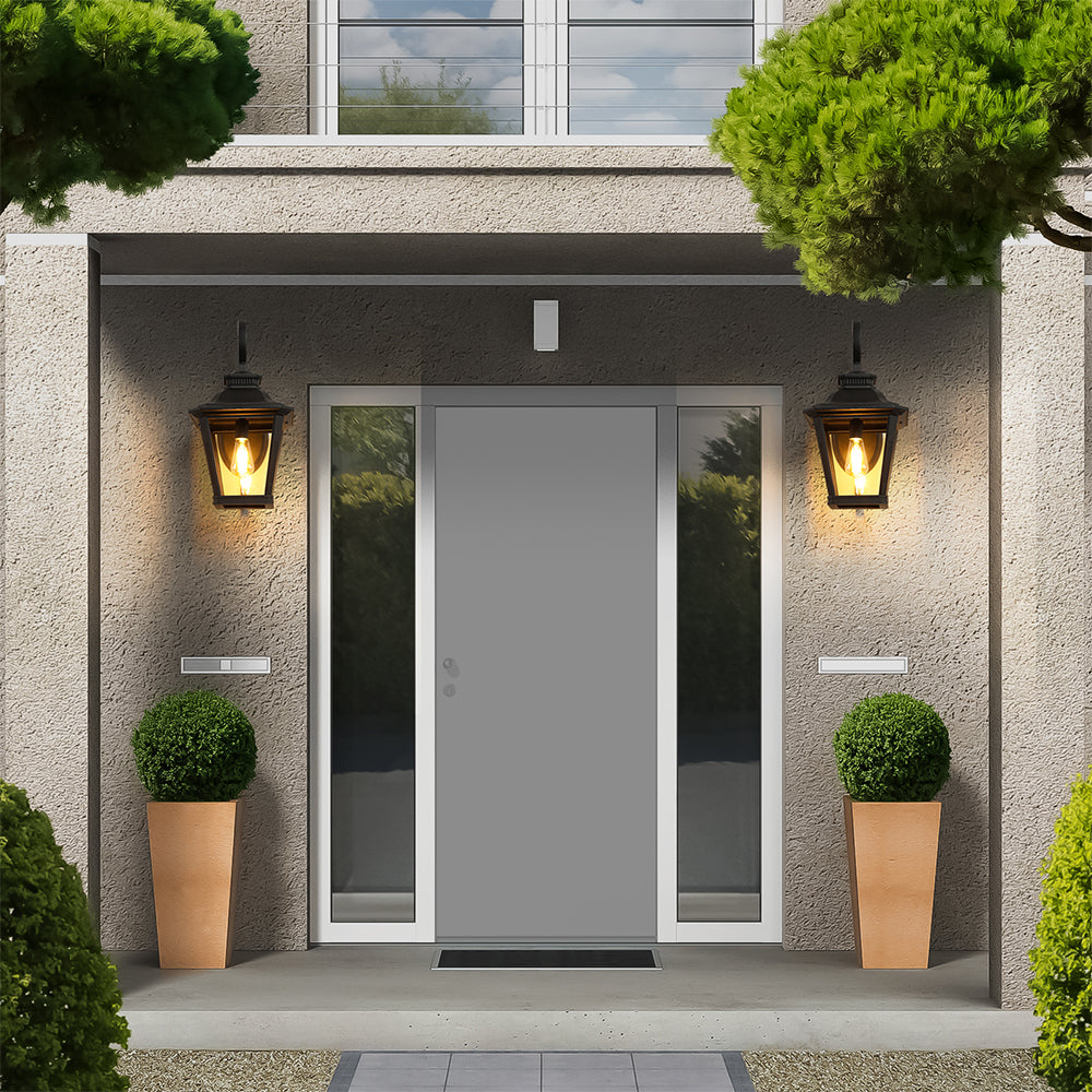 Large Outdoor Wall Sconces with Clear Glass_2