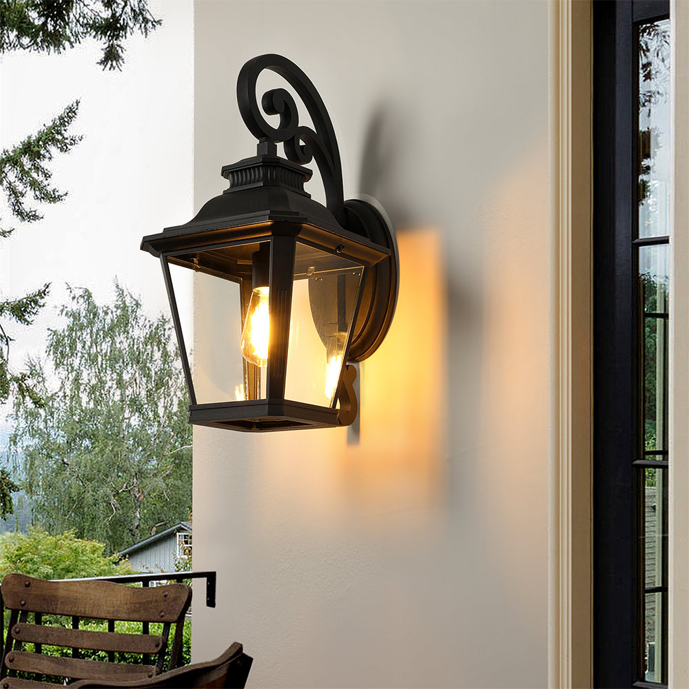 Large Outdoor Wall Sconces with Clear Glass_1