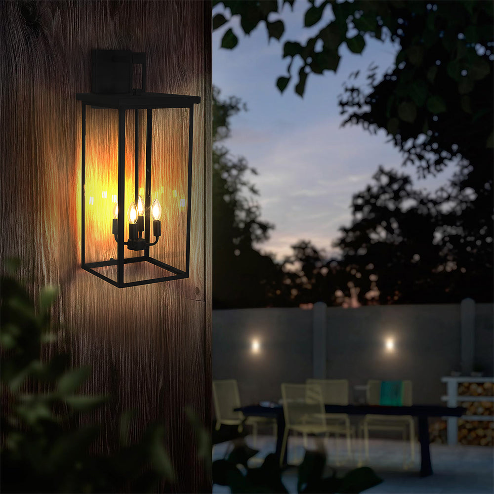 4-Bulbs Outdoor Wall Light - Black_7