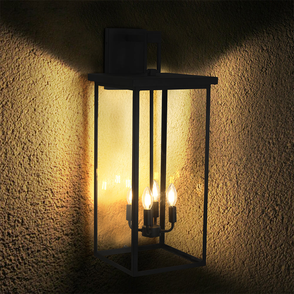 4-Bulbs Outdoor Wall Light - Black_6