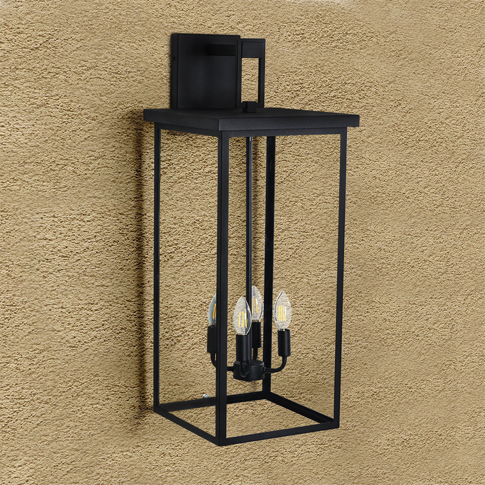 4-Bulbs Outdoor Wall Light - Black_5