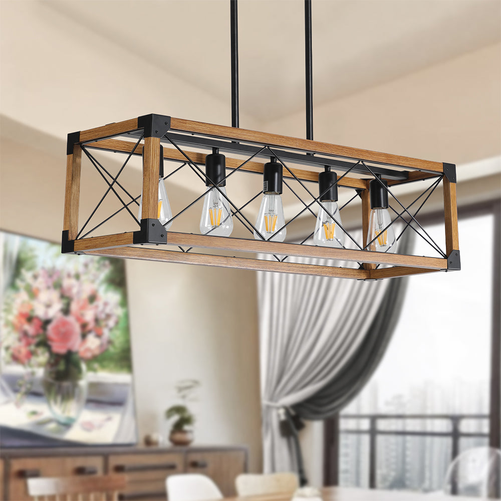 5-Light Farmhouse Chandelier - Retro Design_4