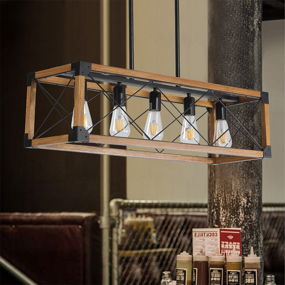 5-Light Farmhouse Chandelier - Retro Design_3