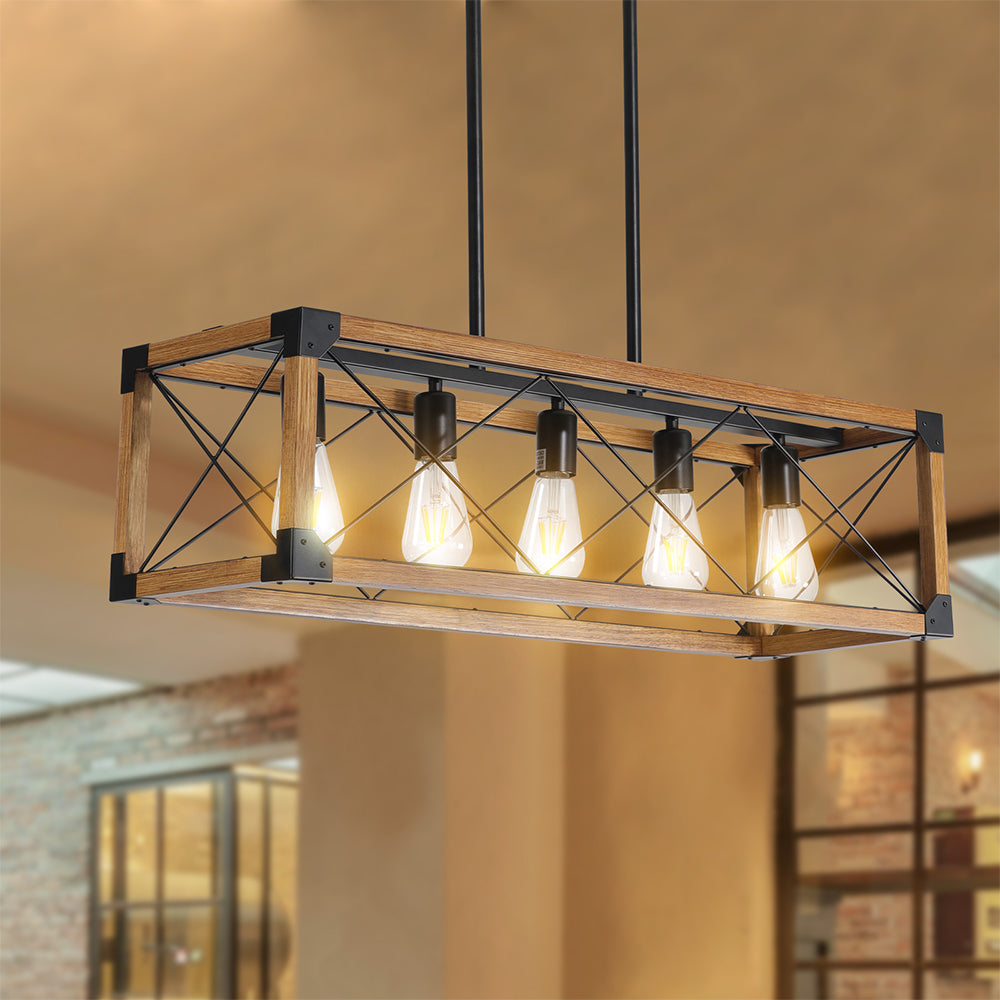 5-Light Farmhouse Chandelier - Retro Design_2