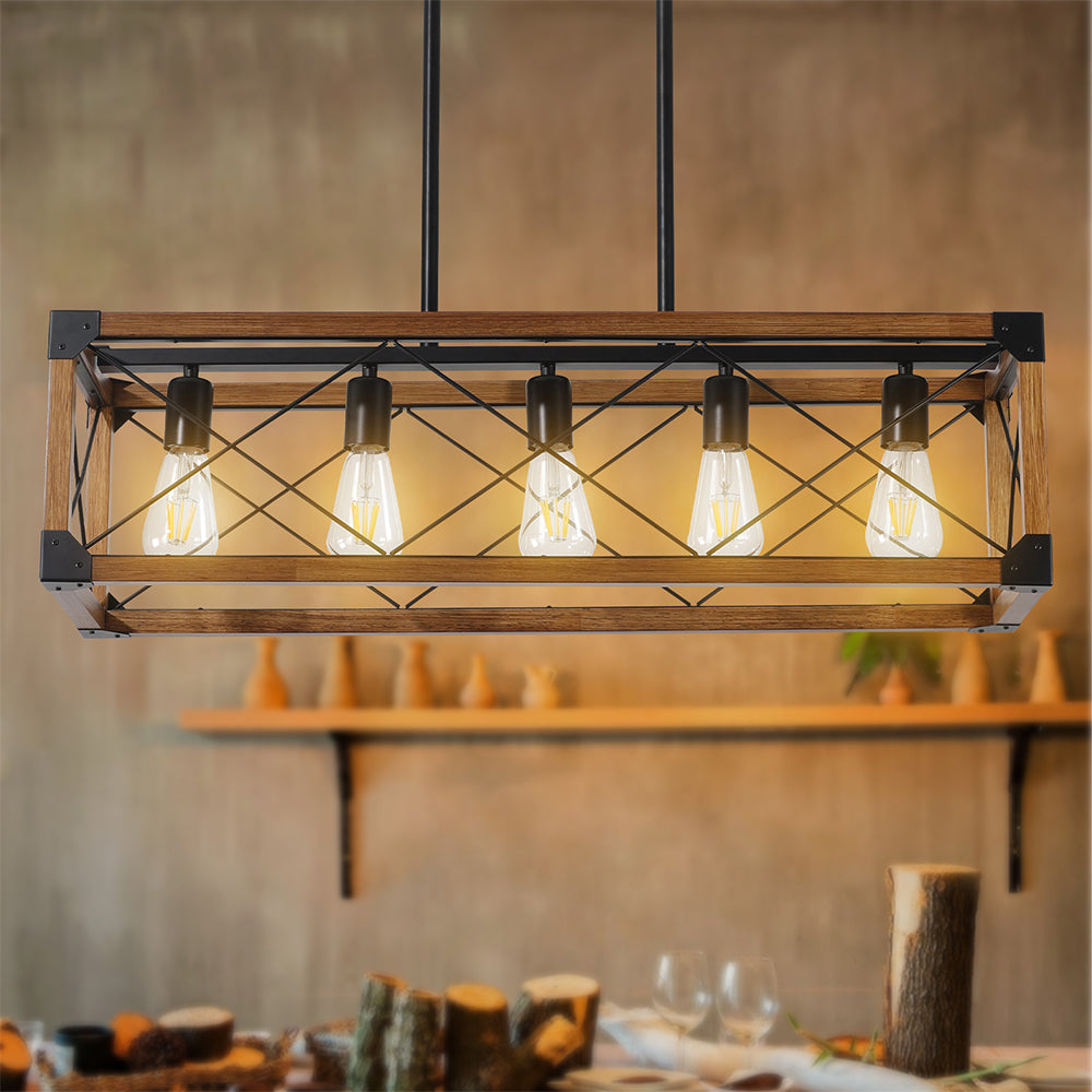 5-Light Farmhouse Chandelier - Retro Design_1