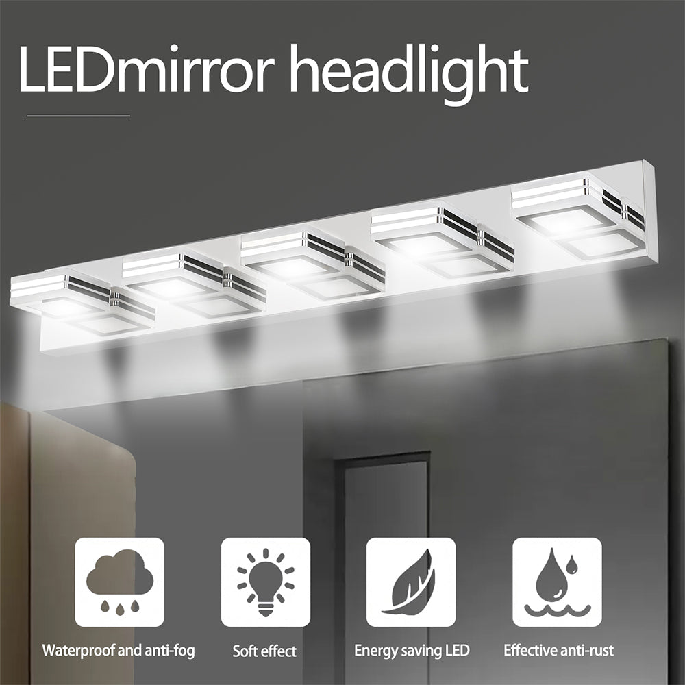 5-Light LED Modern Mirror Light in Chrome_4
