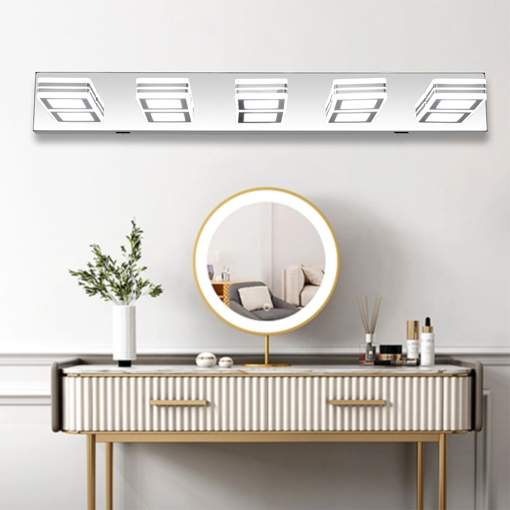 5-Light LED Modern Mirror Light in Chrome_3