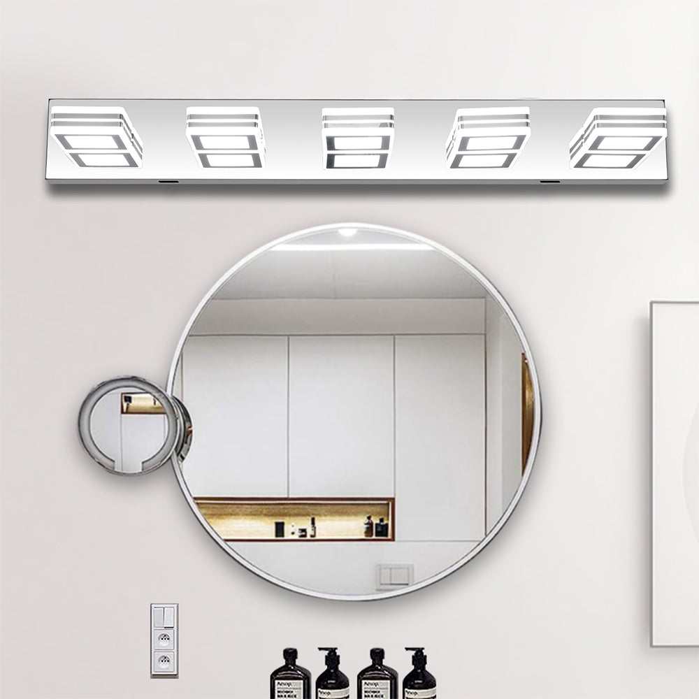 5-Light LED Modern Mirror Light in Chrome_2
