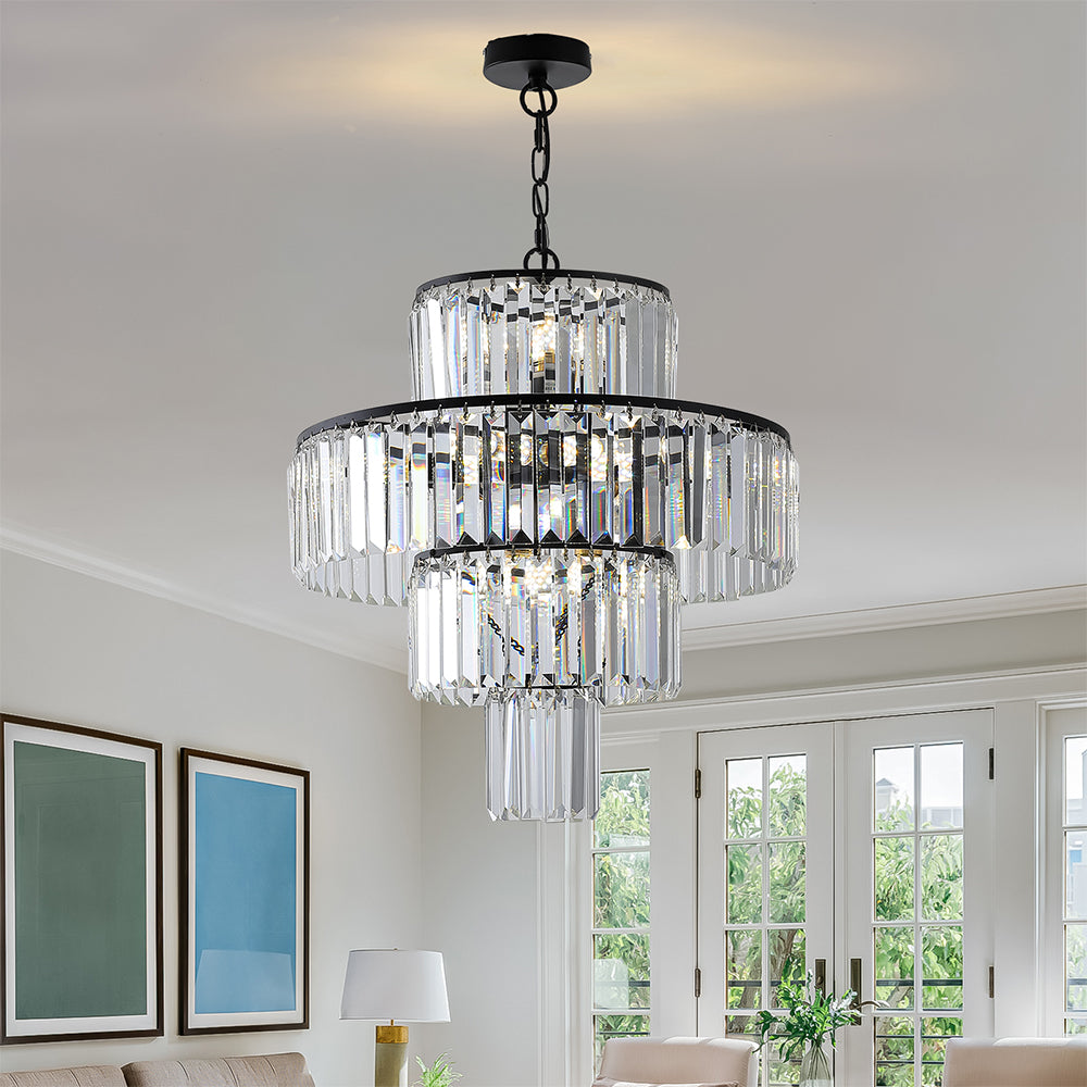 Modern Luxury Crystal Chandelier - Black_3
