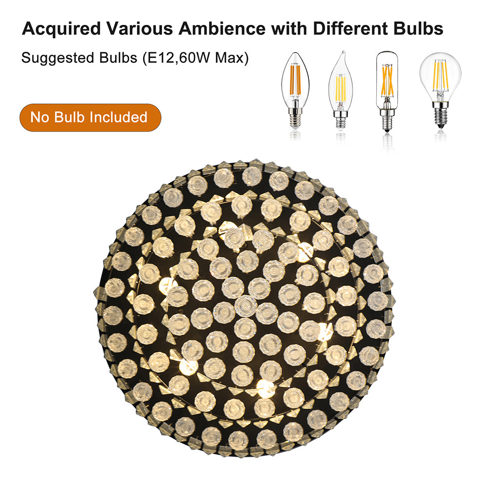 Modern Luxury Crystal Chandelier - Large Ceiling Light Fixture, Black_3